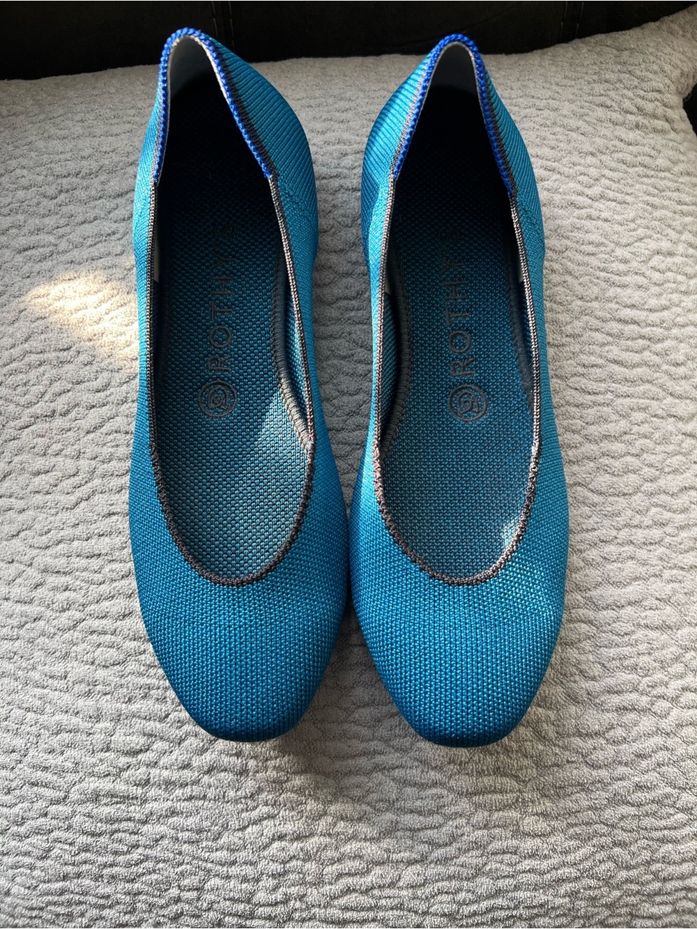 Rothy's Teal Knit Ballet Flats